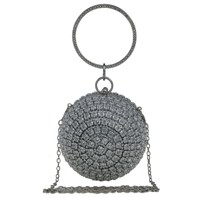 Women's Diamond Round Dinner Banquet Clutch Dress Evening Bags