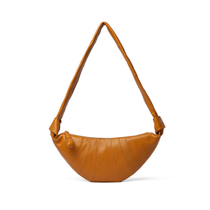 Women's Spring Niche Sheepskin Croissant Genuine Leather Underarm Shoulder Bags