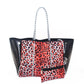 Leopard Print Printed Black Portable Beach Shoulder Bags