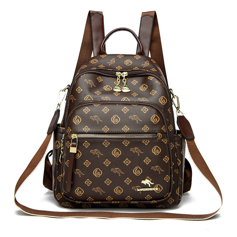 Women's Kangaroo Soft Leather Mummy Large Capacity Backpacks