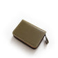 Men's Cowhide Short Genuine Vertical Zipper Green Purses
