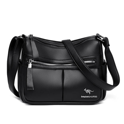 Women's Summer City Simple Big Soft Leather Crossbody Bags