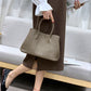 Women's Garden Layer Cowhide Lychee Pattern Wide Handbags