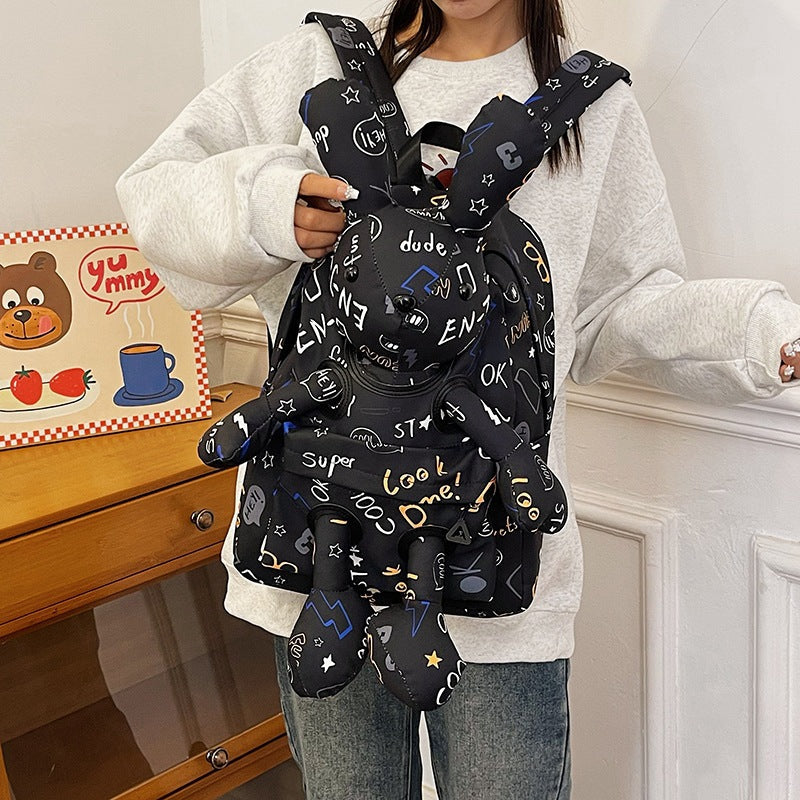 Personality Rabbit Doll Burden Reduction Spine Middle School Students' Schoolbags