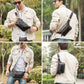 Men's Black Angel First Layer Cowhide Fashion Men's Waist Packs
