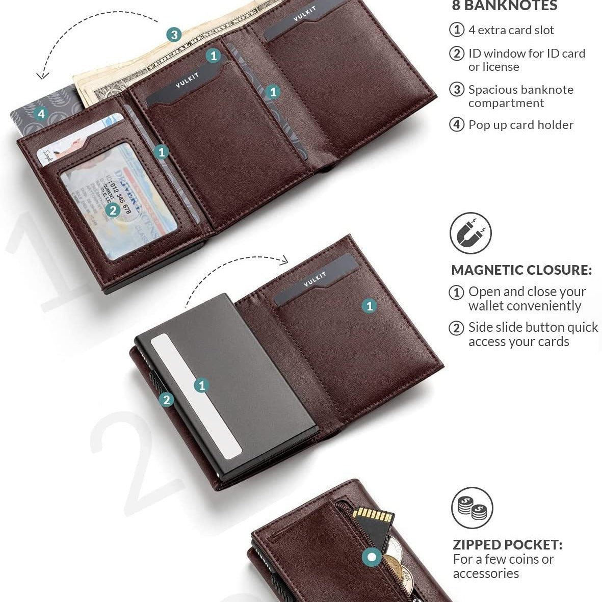 Men's Cool Metal Swiping Aluminum Alloy Card Holder
