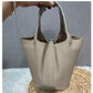 Women's Home Vegetable Basket Hand First Layer Cowhide Bags
