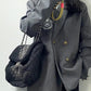 Women's Dyed Denim Hobo Diamond Plaid Chain Shoulder Bags