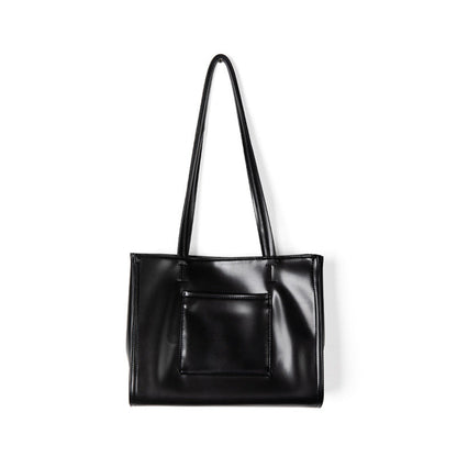 Women's Patent Leather Underarm Simple Commute Large Shoulder Bags
