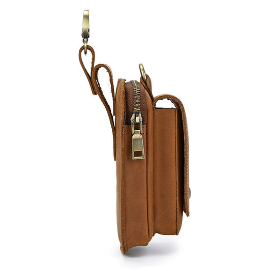 Pocket Crazy Horse Multifunctional Across Mobile Men's Waist Packs