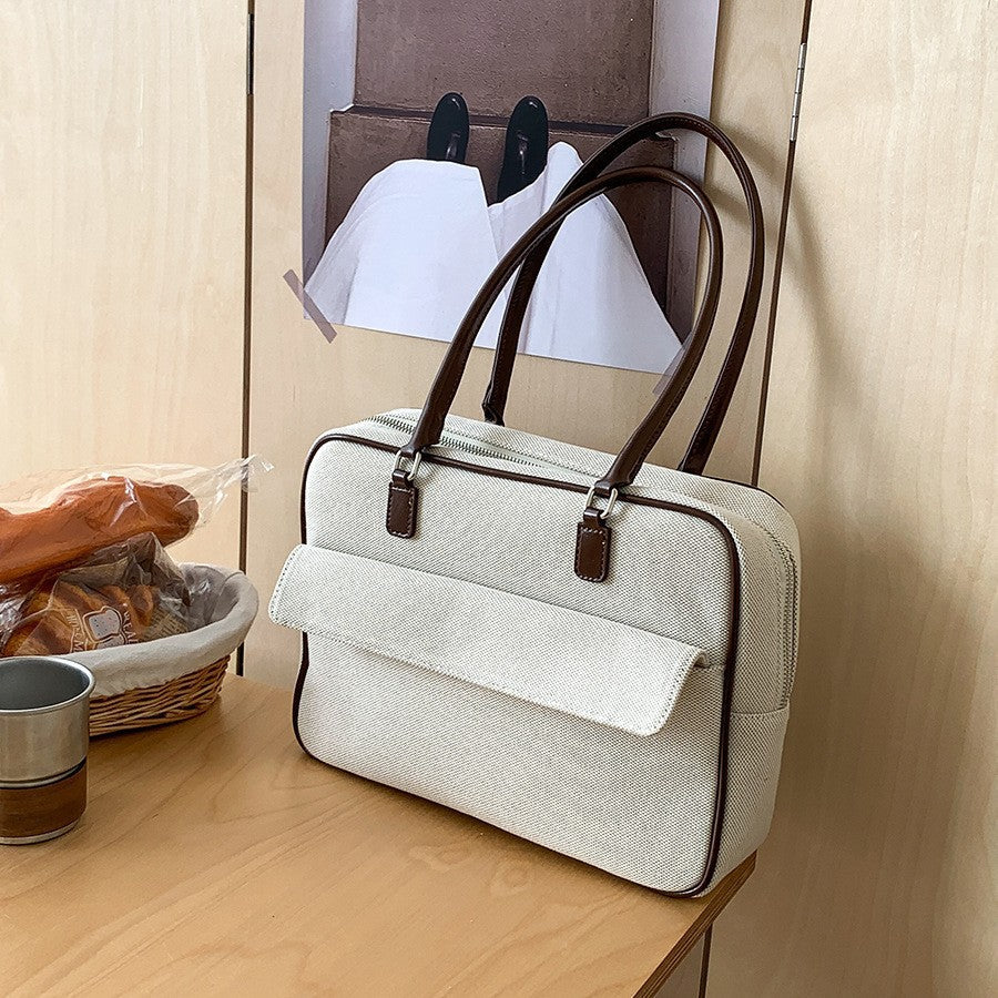 Women's Color Matching Large Capacity Retro Fashion Handbags
