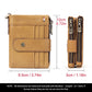 Men's Double Zipper Leather Multiple Slots Crazy Men's Wallets