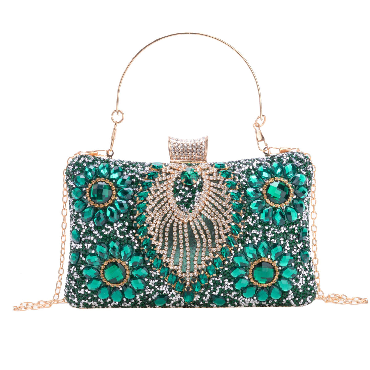 Women's Diamond Black Gem Pearl Rhinestone Cheongsam Handbags