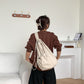 Artistic Nylon Drawstring Pleated Large Capacity Crossbody Bags