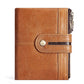 Men's Short Leather Zipper Vintage Cowhide Swiping Men's Wallets