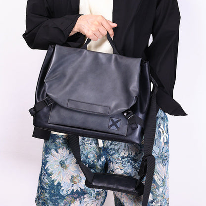 Men's Fashion Large Capacity Leather Simple Men's Messenger Bags