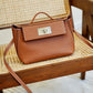 Women's Versatile Genuine Leather Cowhide Kelly Handbags
