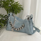 Women's Fashionable Denim Simple Moon Chain Underarm Crossbody Bags