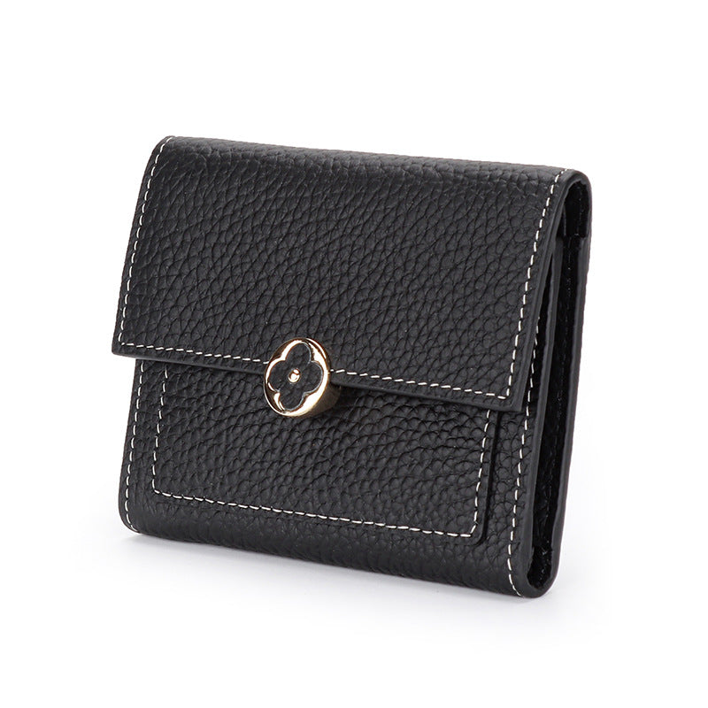 Women's Leather Short Soft Cowhide Pure Ladies Wallets