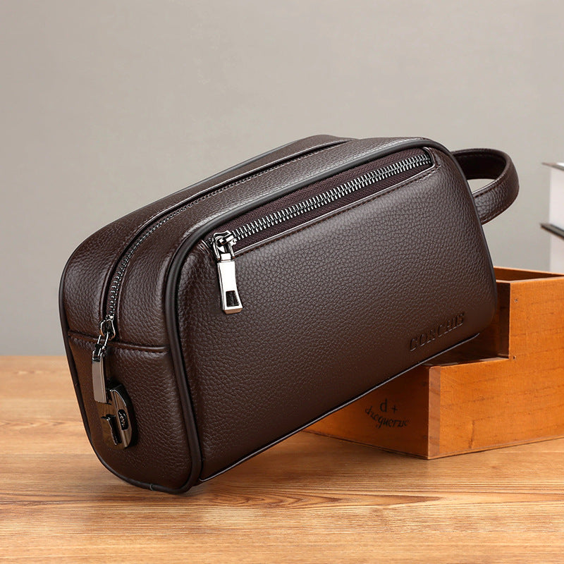 Men's Clutch Password Large Capacity Soft Leather Men's Handbags