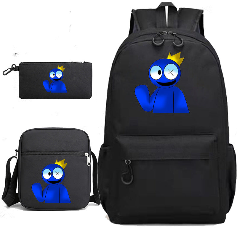 Rainbow Friends Game Pencil Three-piece Set Elementary School Students' Schoolbags