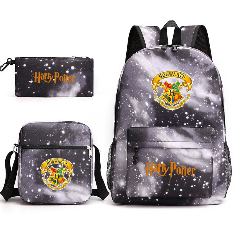 Graceful Harry Potter Pattern Pencil Three-piece Backpacks