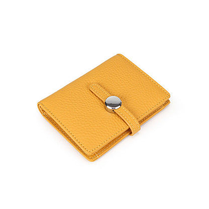 Women's First Layer Cowhide Short Trendy Genuine Ladies Wallets