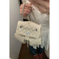 Women's Korean Version Of Style Chain Diamond Plaid Backpacks