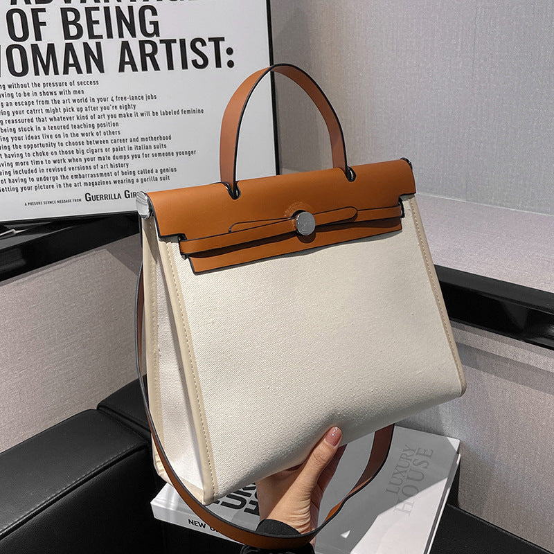 Women's Korean Style Large Capacity Contrast Color Bags