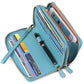Women's Layer Cowhide Double Zip Clutch Trendy Ladies Wallets
