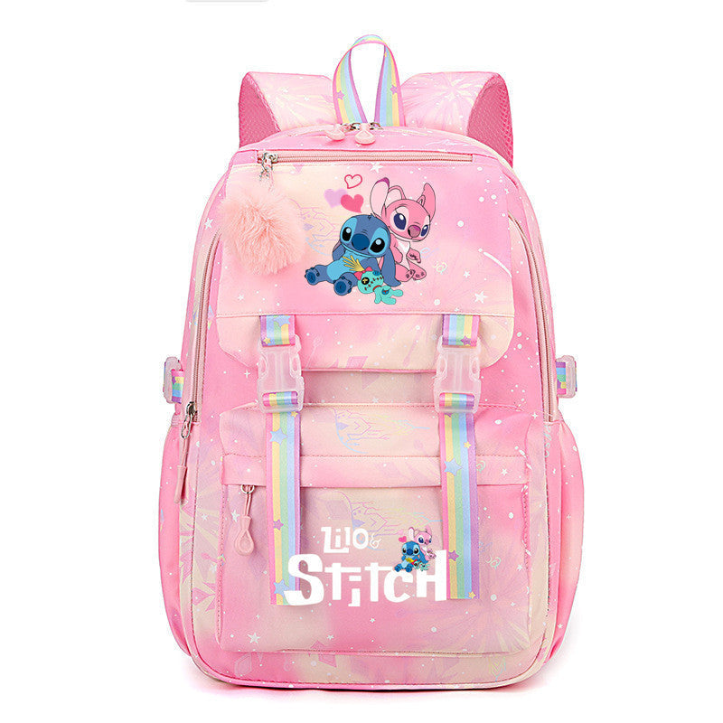 Star Stitch Large Capacity Rainbow Printing Backpacks