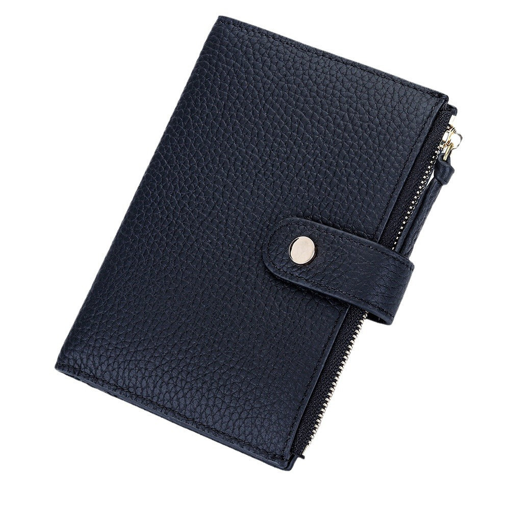 Women's Large Capacity Multiple Slots Short Cattlehide Ladies Wallets