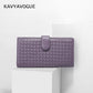 Women's & Men's & Leather Woven Long Clutch Zipper Ladies Wallets