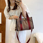 Canvas Contrast Color Portable Retro Fashion Tote Bags