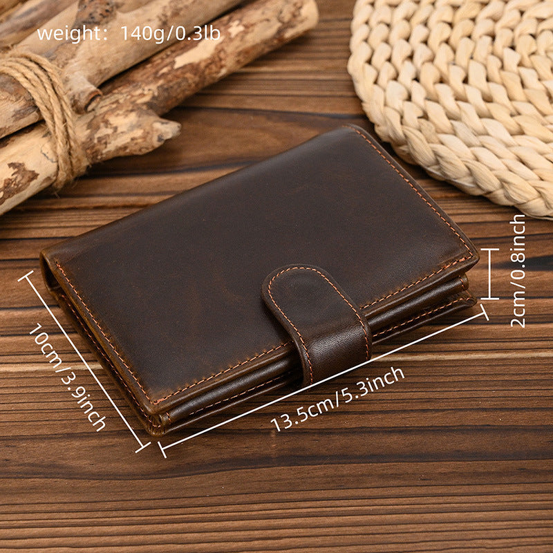 Women's & Men's First Layer Cow Two Fold Three Multi Purses