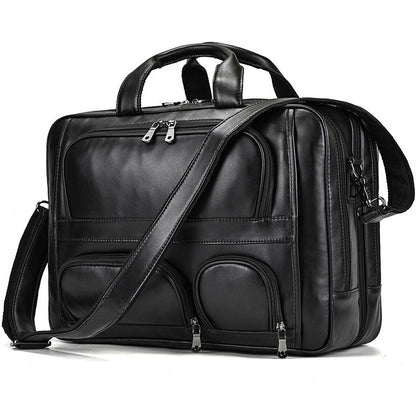 Men's Capacity Business Cowhide Brown Black Commuter Men's Briefcases