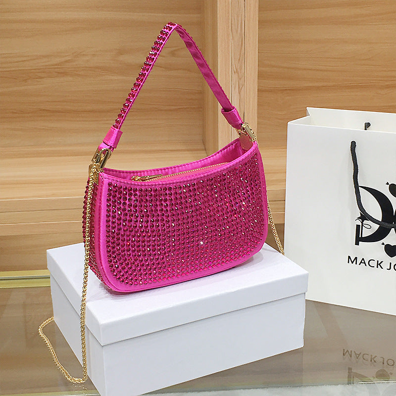 Women's High-grade Exquisite Dinner Rhinestone Chain Handbags