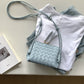 Women's Summer Double Zipper Retro Textured Woven Crossbody Bags