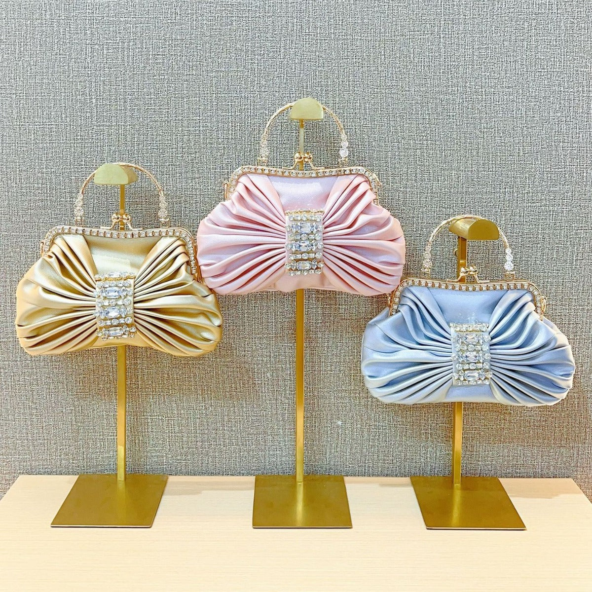 Shiny Diamond Studded Hand Banquet Kelly Evening Bags