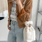 Cotton Filled Fashion Tide Drawstring Vintage Handbags