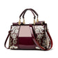 Women's Fashion Embroidery Large Capacity Bright Leather Shoulder Bags