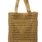 Bolso de moda grande con triángulo de paja bordado