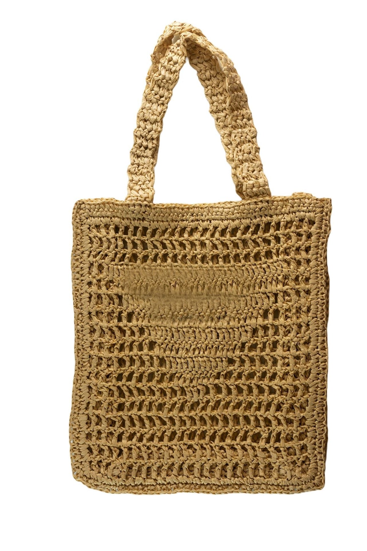 Bolso de moda grande con triángulo de paja bordado