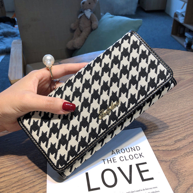 Women's Long Genuine Leather Canvas Large Capacity Ladies Wallets