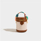 Women's Retro Contrast Color Round Niche Silk Shoulder Bags