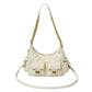 Women's Diamond Pattern Chain Design Motorcycle Underarm Crossbody Bags