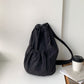 Artistic Nylon Drawstring Pleated Large Capacity Crossbody Bags