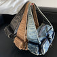 Women's Design Locomotive Style Underarm Vintage Denim Shoulder Bags