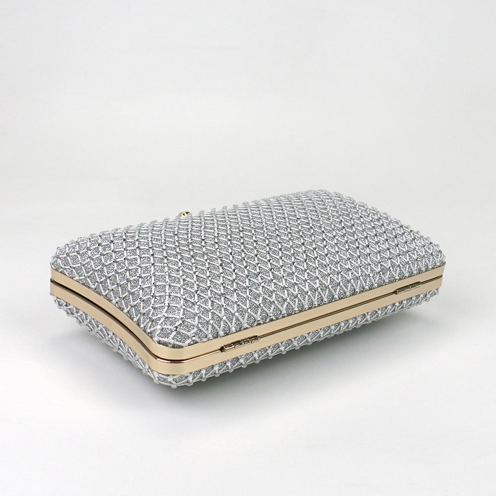Fashion Net Drill Dinner Clutch Banquet Crossbody Bags