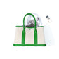 Women's Layer Cowhide Large Capacity Canvas Contrast Color Handbags